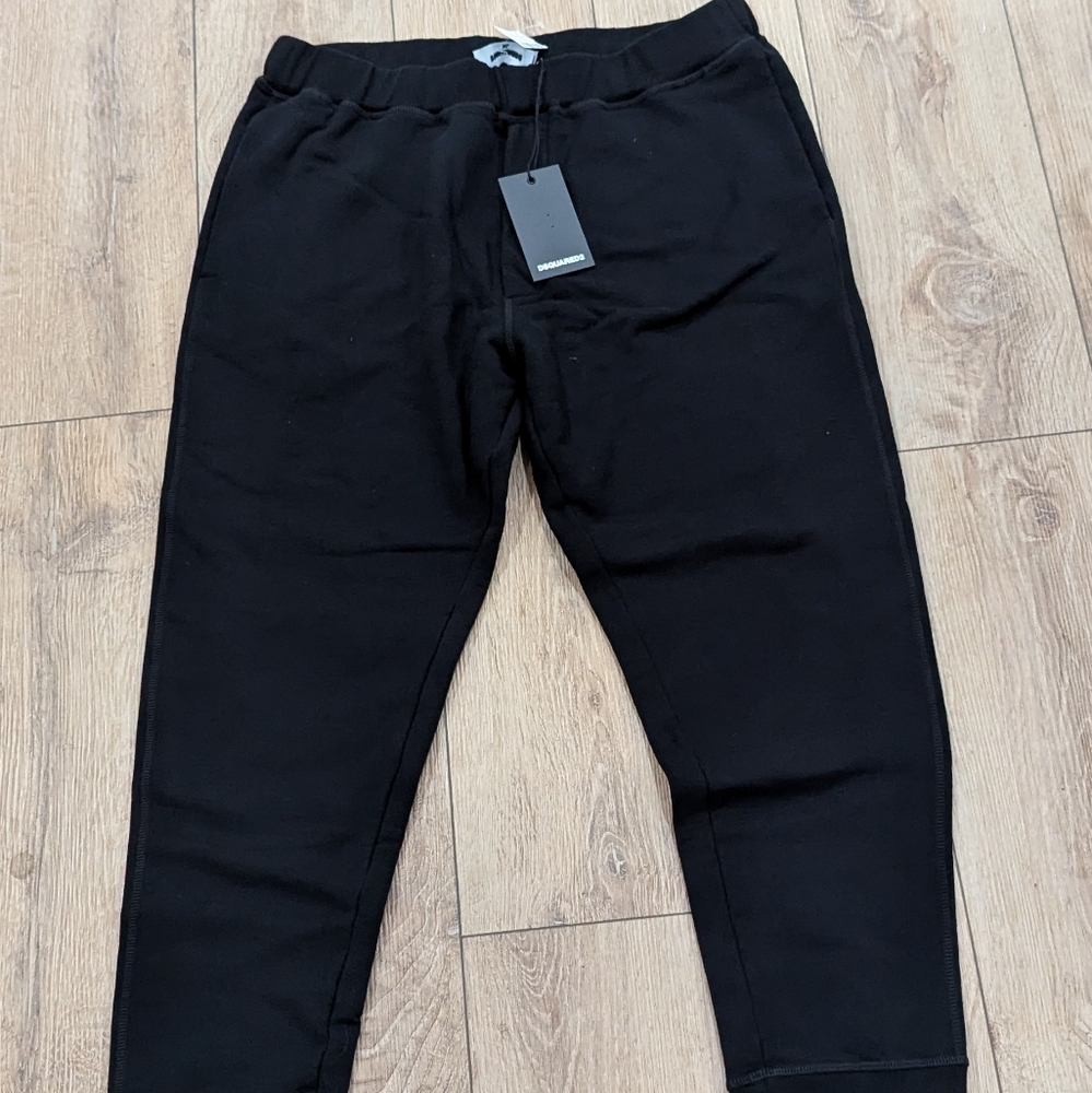 Mens Dsquared2 Logo Cotton Jogger Pants Black XL